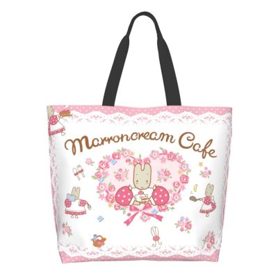 กระเป๋าสะพายไหล่ กระเป๋าช้อปปิ้ง โพลีเอสเตอร์ แบบพกพา ลาย Sanrio Marron