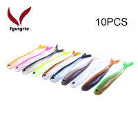 Fgvrgrt 10Pcsเหยื่อล่อปลาเหยื่อแบบนิ่ม2สีเหยื่อแบบนิ่มม้วนหาง8.5ซม.-2.6G