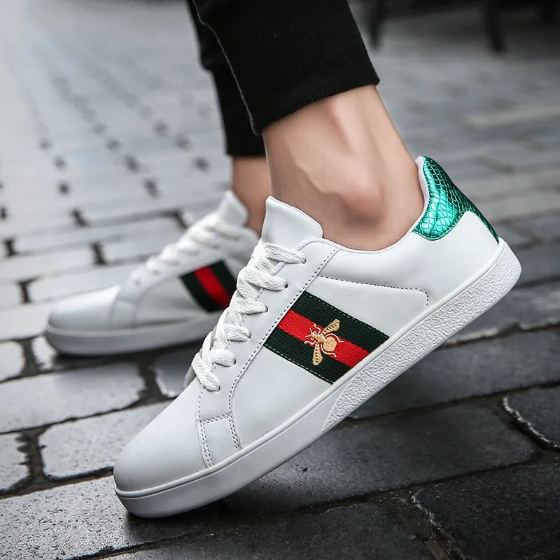 2022 spring new small bee white shoes men's plus size all-match Gucci  casual sneakers couple trendy shoes | Lazada