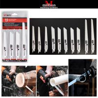 ใบเลื่อยลูกสูบ saber saw blade ชุด 10 ชิ้นโลหะงานไม้ตัด Extended saber saw blade jig saw blade 10pcs 6" &amp; 8" Multi Reciprocating Tool Saw Blades for Wood Metal