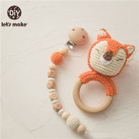lets make Baby Toys set Crochet Amigurumi Fox Bear Baby Rattle Bell Custom Newborn Pacifier Clip Educational Montessori Toy