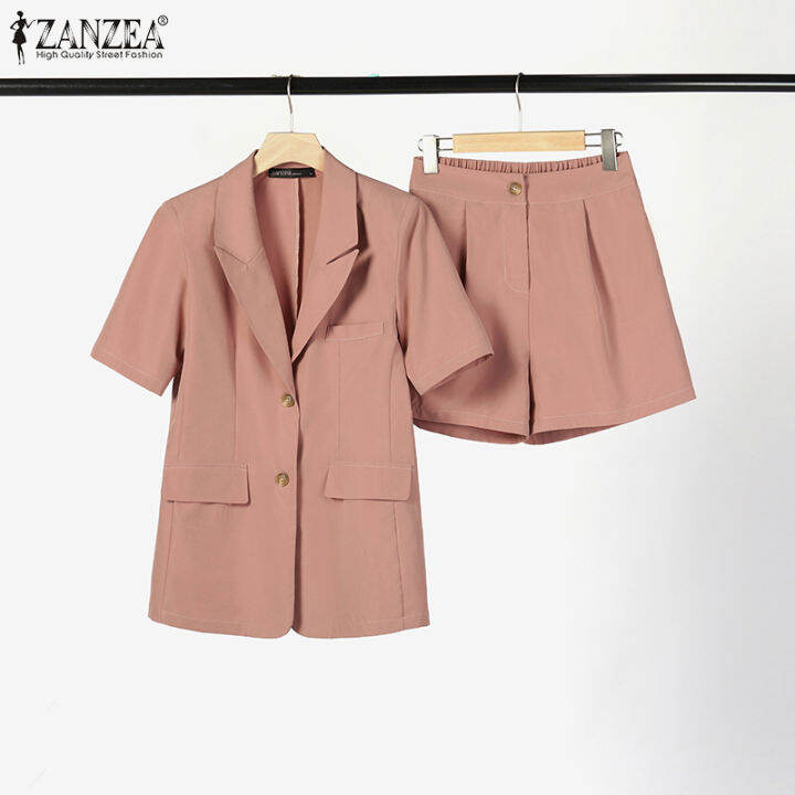 Hijabfab Zanzea Korean Style Women Outfits Blazer And Shorts Sets Coordinates 10 Lazada Ph 0358