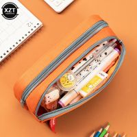 【CC】✇☢✹  Double-Deck Camouflage Canvas Student Large Capacity School Stationery Supplies Storage