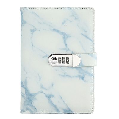 A5 Marble Texture Journal Writing with Combination Lock Personal Travel Diary Office Notepad Agenda