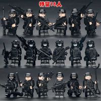 Chinese building blocks military figures soldiers special forces police small dolls childrens puzzle assembling boys toy puzzles