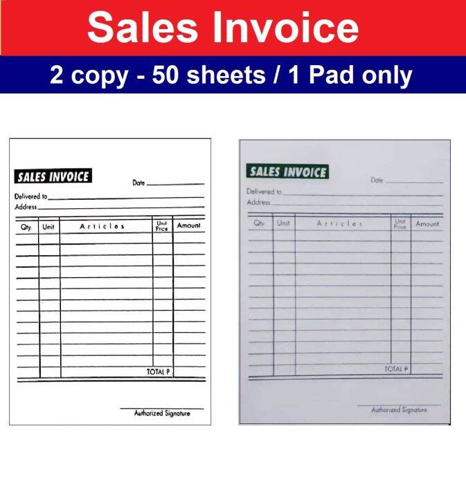 SalesInvoice / Receipt Paper ( 1 Pad Only) Lazada PH