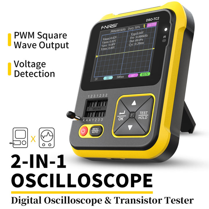 200khz-bandwidth-portable-handheld-oscilloscope-transistor-tester-digital-oscilloscope-2-in-1-testing-tool-pwm-square-waves-output-2-4-i-nch-color-display-with-backlight-multifunctional-oscilloscope