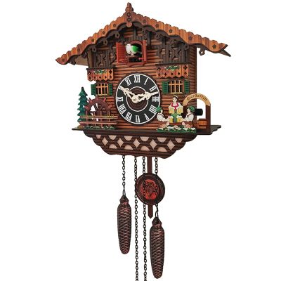 Wooden Clock Wall Mounted Clock Bird Alarm Clock Cuckoo Clocks for Home Kids Room Decoration