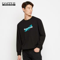 DAPPER เสื้อสเวตเตอร์ Graffiti Logo Print สีดำ