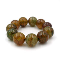 CRACKED AGATE หินเกล็ดมังกร ขนาด 20 มม. สร้อยข้อมือหินแท้ by siamonlineshop