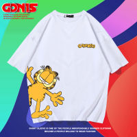 The Garfield Show เสื้อยืดมียี่ห้อผู้ชายและผู้หญิง,แขนสั้นการ์ตูนแขนสั้น0000คู่รักผ้าฝ้ายครึ่งแขน