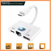 GEORG U Disk Reader แบบ3 in 1 ฮับฮับ อะแดปเตอร์อีเทอร์เน็ต OTG OTG ครับ Type-C ไปยัง RJ45 ที่ชาร์จ PD