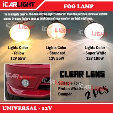 Pair Universal 12V 55W Fog Spot Lights Clear Lens For Car Van Pickup Truck