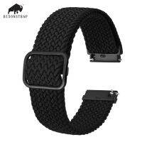 ๑ BISONSTRAP Adjustable Stretch Nylon Washable Watch Strap for Men Women 18mm 19mm 20mm 22mm for Samsung Galaxy Gear Huawei