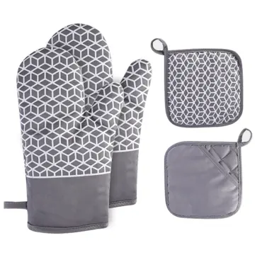 Oven Mitts Heat Resistant - 2PCS Black Silicone Oven Mitts, Non-Slip Grip  Soft Oven Mitt, Flexible Kitchen Oven Mits Potholders Oven Gloves For  Cooking Baking Kitchen Mittens