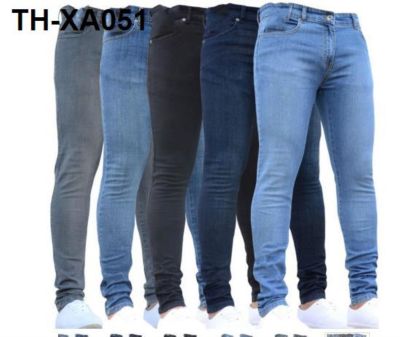 ♈◇❃ New autumn European and American mens jeans non-ironing treatment trousers fashion city tight mid-waist travel