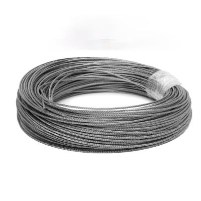 50M/100M 304 Stainless Steel Wire Rope Soft Fishing Lifting Cable 7x7 Clothesline 1mm/ 1.5mm/2mm