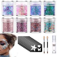 Temporary Glitter Tattoos Kit for Kids Temporary Tattoo Kids with 1 Glue 2 Brushes Waterproof Temporary Tattoos Body Glitter Festival Party with 2 Brushes 1Glue richly