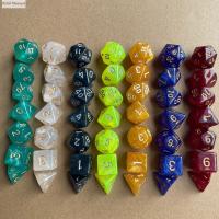 7Pcs/set อะคริลิค D4 D6 D8 D10 สำหรับ TRPG DND D12 D20 ลูกเต๋า DND ลูกเต๋าเกม เกมตาราง ลูกเต๋าหลายด้าน