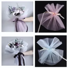 1pc Korean Style Wave Gauze Flower Wrapping Paper Material For Wrapping  Bouquets, Crimping Wave Gauze Flower Net Yarn