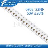 100 pcs 33nF Y5V Erro 20% v 0805 SMD Chip de Filme Espesso 50 Capacitor Cerâmico Multilayer