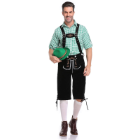 แบบดั้งเดิม O ktoberfest เครื่องแต่งกายฮาโลวีนชาย lederhosen บาวาเรีย octoberfest เสื้อหมวกเบียร์เทศกาลเครื่องแต่งกายคอสเพลย์