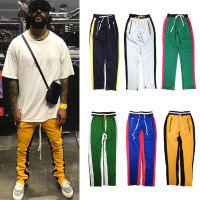 Autumn winter Man Track Pants Hip Hop Mens Pants Zipper Popular Panelled Soft Trousers StreetWear Sweatpants Casual Men Trousers