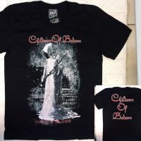 เสื้อ Children Of Bodom สีดำแนวร็อคสำหรับผู้ชายเสื้อคอดแขนสั้นแบบลำลอง