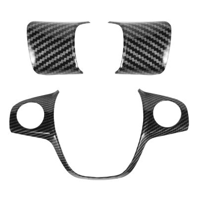 3PCS Carbon Fiber Color Steering Wheel Cover Trim Decorative Frame for Ford Focus Escape Mk3 Kuga 2012-2015 Accessories