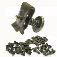 30 Set Motorcycle Scooter A Moped Plastic Cover Self-tapping Screws U-Type Clips M4 M5 Army Green Anti-rust