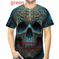 2023 newSummer Mens Fashion Gothic Skull 3D Print T-shirt Harajuku Sports Tshirt O Neck Casual Short Sleeve Top