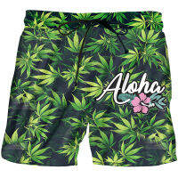 Polyester Casual Shorts Man Hip Hop Shorts 3D Printed Full Body Printing Aloha Green Leaf Tahiti Style Polynesia Clothing Pants