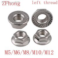 2-5pcs M5 M6 M8 M10 M12 304 A2-70 Stainless Steel Left Hand thread Flange hex nut A1