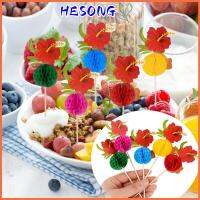 HESONG 100Pcs ฮาวายฮาโลวีน ไม้จิ้มฟันประดับตกแต่ง ใช้แล้วทิ้ง กระดาษตกแต่งหน้าเค้กผลไม้ ฤดูร้อนฤดูร้อนฤดูร้อน แท่งตกแต่งค็อกเทล ปาร์ตี้งานแต่งงานเขตร้อน