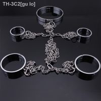 【CW】✤☍☼  Heavy BDSM Bondage Set Handcuffs Ankle Collar Metal Lock Fetish Wear With Chain Sex Games Slave Woman Men