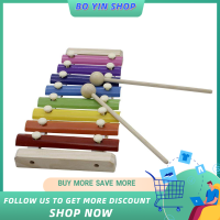 8-Note Colorful Xylophone Glockenspiel with Wooden Mallets Percussion Musical Instrument Toy Gift for Kids Children