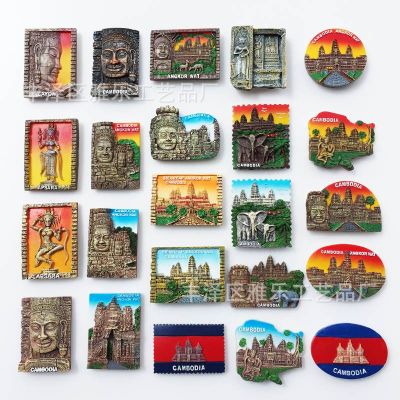 Magnetic Refrigerator Magnets for Tourist Souvenirs In Angkor Wat Cambodia Home Decore