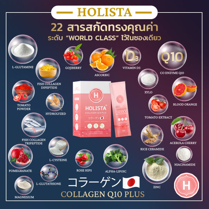 holista-collagen-q10-plus-โฮลิสต้าคอลลาเจน-นวัตกรรมญีปุ่น-บำรุงผิว-บำรุงกระดูกเเละข้อ-ซื้อ-2-แถม-2-ฟรีขวดเชค-ไม่คาว-ไม่มีน้ำตาล