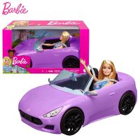 Original Barbie Cute Vehicle Convertible Car Fashion Sedan with 1/6 Girls Doll Summer Dress Clothes Blonde Kid Toys for Children