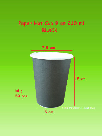 Paper Hot Cup 9 Oz 210 Ml Black Gelas Kertas Isi 50 Pcs Lazada Indonesia 8209