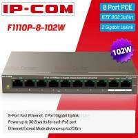 *สินค้าหมด*IP-COM F1110P-8-102W POE Switch ขนาด 8 Port แบบ Desktop ความเร็ว 100Mbps พร้อม 2 Port Gigabit จ่ายไฟ POE มาตรฐาน 802.3at ได้ 8 Port สูงสุดรวม Port 102W