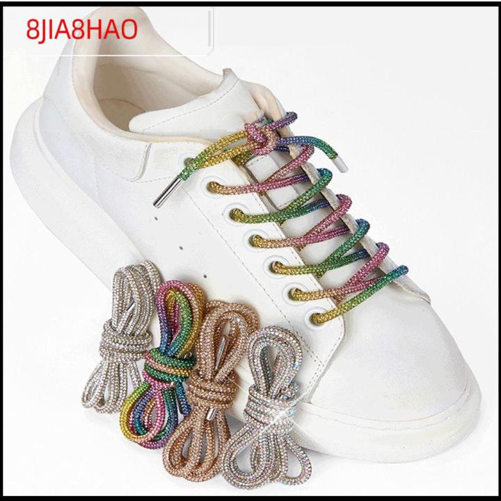 8jia8hao-1pc-หรูหรา-สายถักเปีย-สายรัด-รองเท้าผ้าใบผูกเชือก-เชือกรองเท้าประดับเพชร-เชือกผูกรองเท้าพลอยเทียม-สายสว่าง