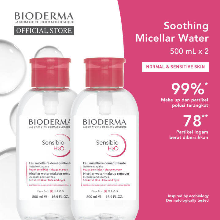 Bioderma Sensibio H2o 500 Ml Pump Twin Pack Lazada Indonesia