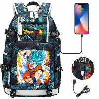 Goku kakarotto Saiyan USB เด็กสาวหนังสือกระเป๋านักเรียนความจุขนาดใหญ่วัยรุ่นนักเรียน schoolbags ผู้หญิงผู้ชายแล็ปท็อปสำหรับเดินทางกระเป๋าเป้สะพายหลัง