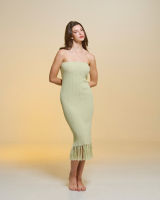 Knitters &amp; others - GIGI Fringed Knitted Midi Dress (Tea)