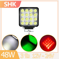 SHK 3 นิ้ว ขาว/เขียว/แดง 48 วัตต์ 12V 24V LED ไฟสปอร์ตไลท์ ไฟตัดหมอก ไฟสปอร์ตไลท์รถยนต์ ไฟหน้ารถ ไฟท้าย ไฟช่วยตัดหมอก สว่างมาก ไฟ led ติดรถยนต์