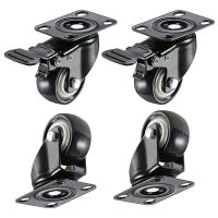 【CW】 4 Pack 2in Heavy Duty Caster Wheels Polyurethane PU Swivel Casters with 360 Degree Top Plate 220lb Total Capacity for Set of 4 (