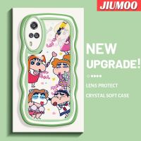 JIUMOO เคสสำหรับ VIVO Y51 2020 Y31 2021 Y53s 2021 Y33เคสการ์ตูนเครยอนชินจังซุกซนดีไซน์ใหม่ขอบคลื่นคอลอร์เคสโปร่งใสลายกล้องถ่ายรูปที่สร้างสรรค์เคสมือถือฝาครอบป้องกันซิลิก้าเจล