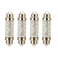 BOKALI 4Pcs 42Mm 8LEDรถC5W 239หลอดไฟไฟฉายโคมไฟอ่านหนังสือหลอดไฟสีฟ้า