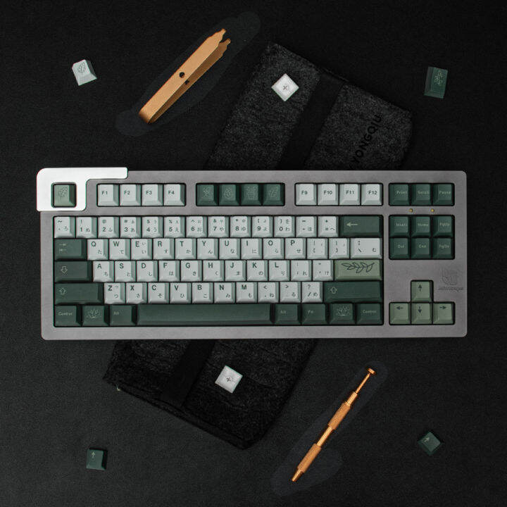 ULTRAEQUIP Keycaps Set - Side Printed Shine Through 139 Keys Japanese Transparent Cherry Profile Dye Sub Purple And Green Keycaps For Mechanical Keyboard Key Cap - Color PURPLE KEYCAP SET | Guatemala